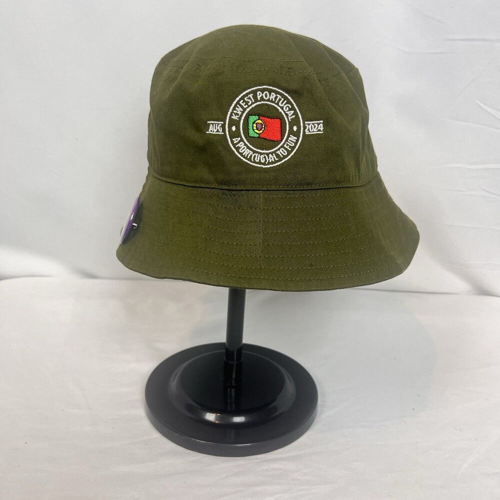 Portugal 2024 Bucket Hat Olive Green Cotton Travel Souvenir Cap Unisex